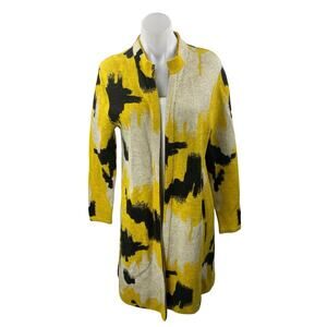 2ndday 100% Wool Women's Multicolor Open Front Long Sleeve Coat Jacket Size S